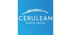 Cerulean World Travel logo and brand identity