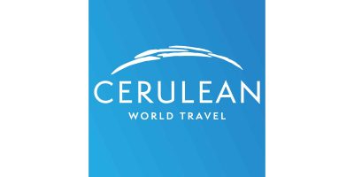 Cerulean World Travel logo and brand identity